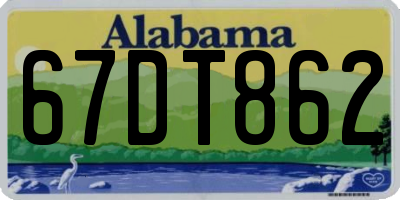 AL license plate 67DT862