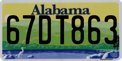 AL license plate 67DT863