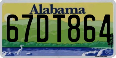 AL license plate 67DT864