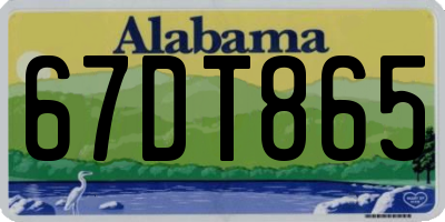 AL license plate 67DT865