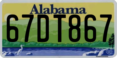 AL license plate 67DT867