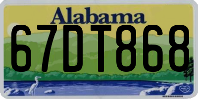 AL license plate 67DT868