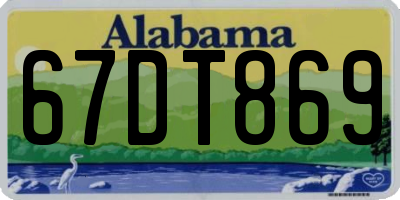 AL license plate 67DT869