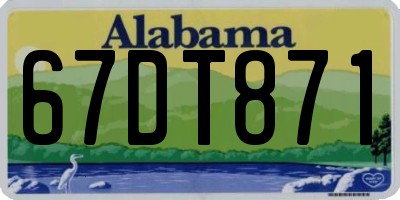 AL license plate 67DT871