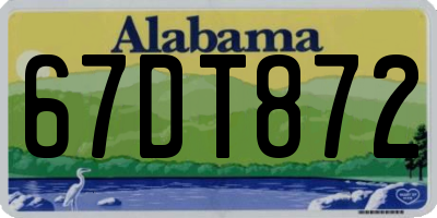 AL license plate 67DT872