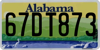 AL license plate 67DT873