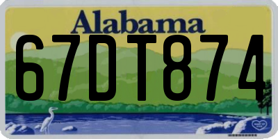 AL license plate 67DT874