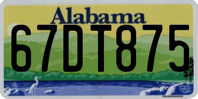 AL license plate 67DT875