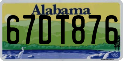 AL license plate 67DT876