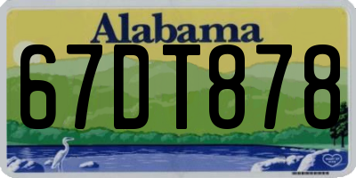 AL license plate 67DT878