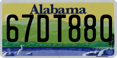 AL license plate 67DT880