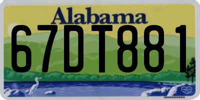 AL license plate 67DT881