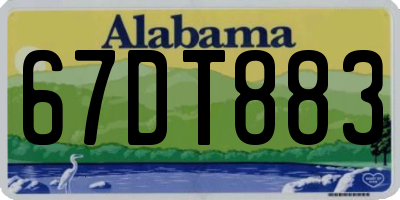 AL license plate 67DT883