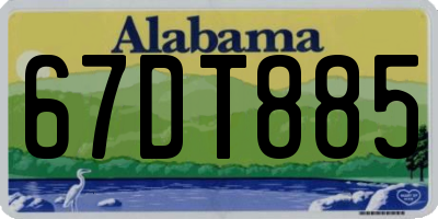 AL license plate 67DT885