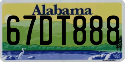 AL license plate 67DT888