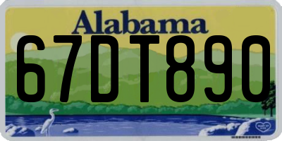 AL license plate 67DT890