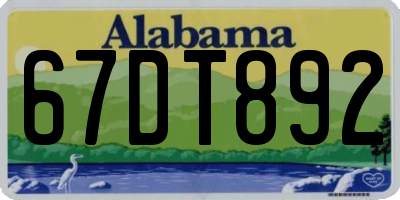 AL license plate 67DT892