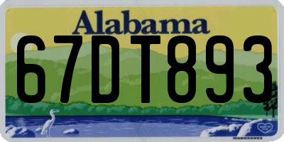 AL license plate 67DT893