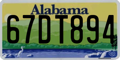 AL license plate 67DT894