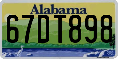 AL license plate 67DT898