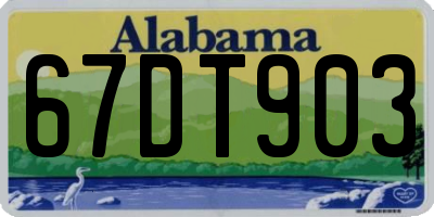 AL license plate 67DT903