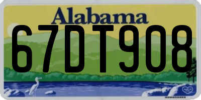 AL license plate 67DT908