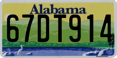 AL license plate 67DT914