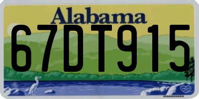 AL license plate 67DT915