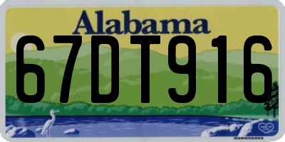 AL license plate 67DT916