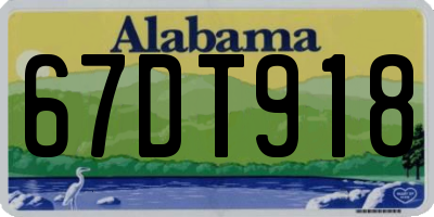 AL license plate 67DT918