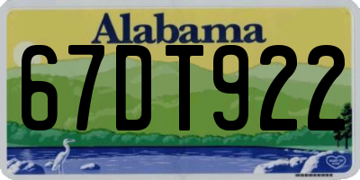 AL license plate 67DT922