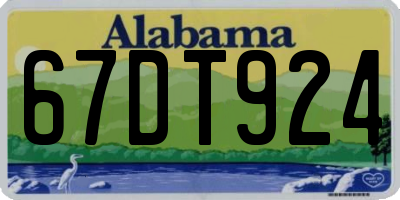 AL license plate 67DT924