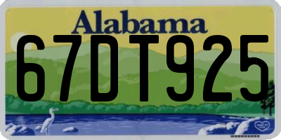 AL license plate 67DT925