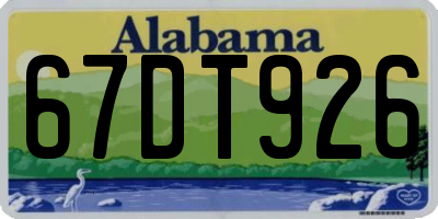 AL license plate 67DT926