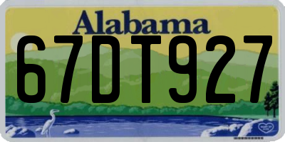 AL license plate 67DT927