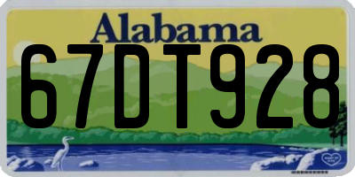 AL license plate 67DT928