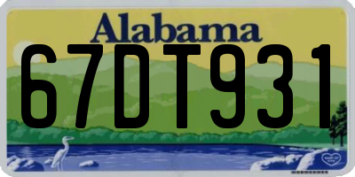 AL license plate 67DT931