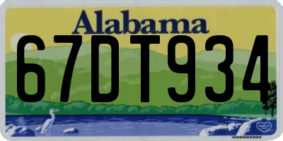 AL license plate 67DT934