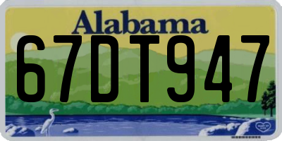 AL license plate 67DT947