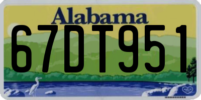 AL license plate 67DT951