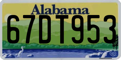 AL license plate 67DT953