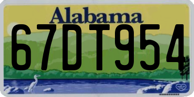 AL license plate 67DT954