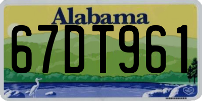 AL license plate 67DT961