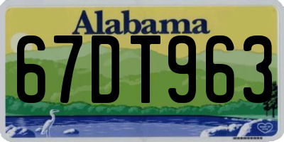 AL license plate 67DT963