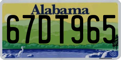 AL license plate 67DT965