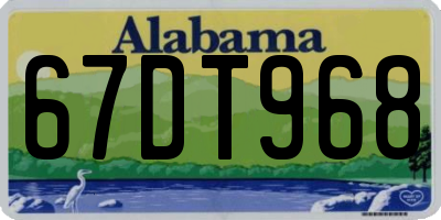 AL license plate 67DT968