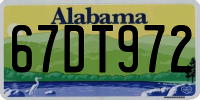 AL license plate 67DT972