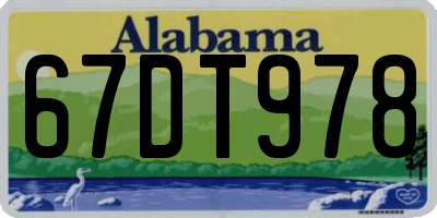 AL license plate 67DT978