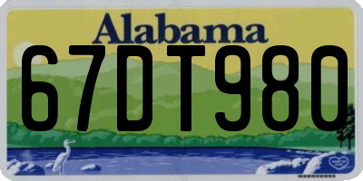 AL license plate 67DT980