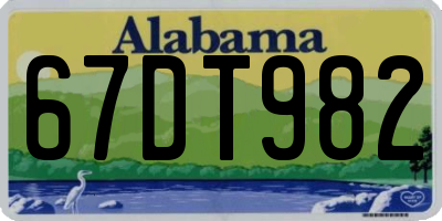 AL license plate 67DT982